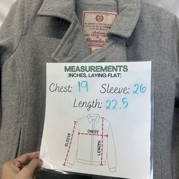 ABERCROMBIE & FITCH Authentic East Coast Vintage Wool Pea Coat Gray Small Vtg. - Picture 5 of 10